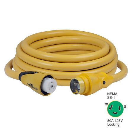 Marinco CS503-25 EEL 50A 125V Shore Power Cordset - 25' - Yellow - CS503-25