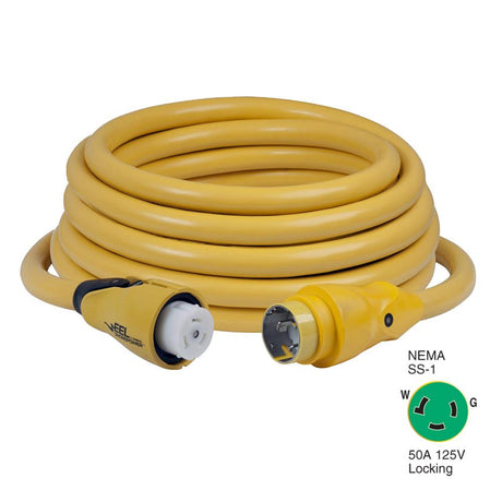 Marinco CS503-50 EEL 50A 125V Shore Power Cordset - 50' - Yellow - CS503-50