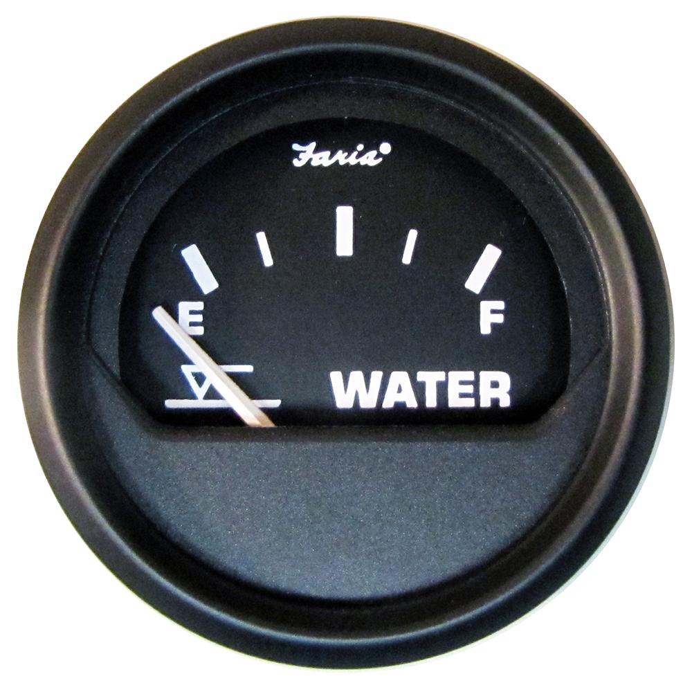 Faria Euro Black 2" Tank Level Gauge - Potable Water - 12830