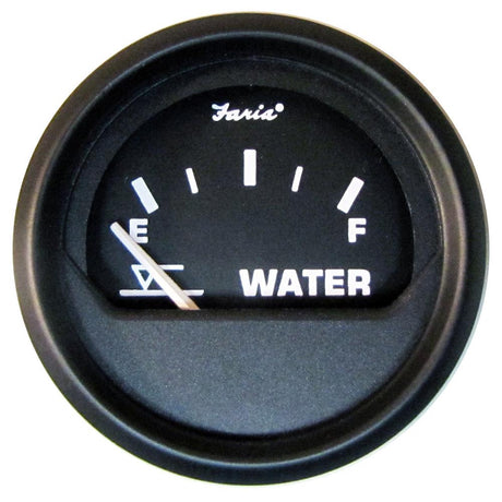 Faria Euro Black 2" Tank Level Gauge - Potable Water (Metric) - 12831