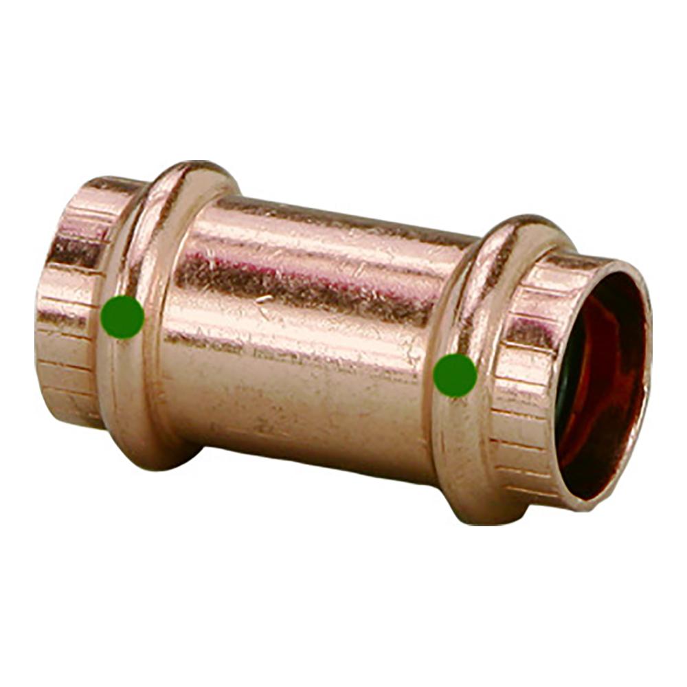 Viega ProPress 1-1/4" Copper Coupling w/o Stop - Double Press Connection - Smart Connect Technology - 78187