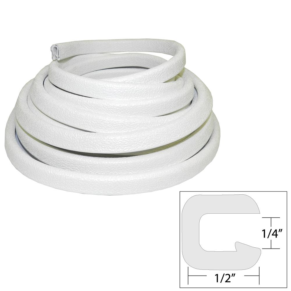 TACO Flexible Vinyl Trim - 1/4" Opening x 1/2"W x 25'L - White - V30-1008W25-1