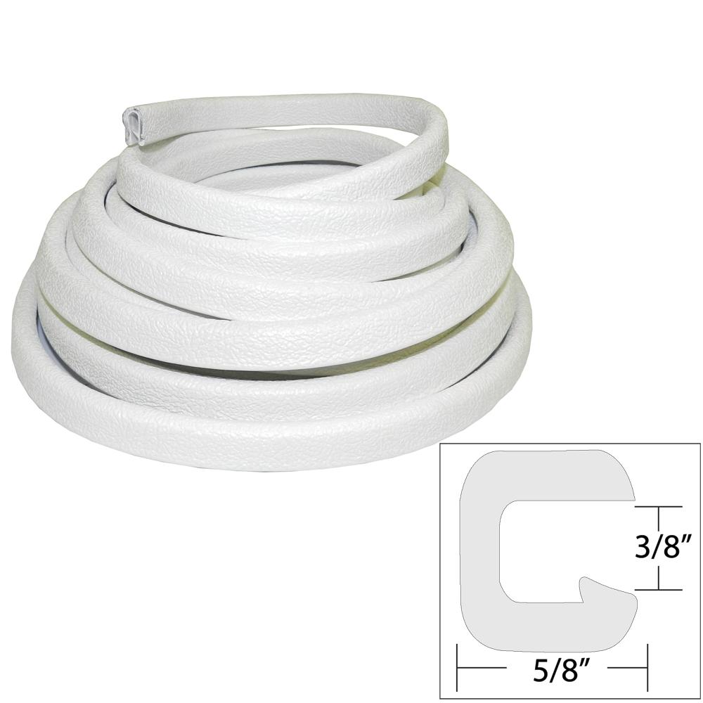 TACO Flexible Vinyl Trim - 3/8" Opening x 5/8"W x 25'L - White - V30-1312W25-1