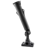 RAM Tough - Tube Fishing Rod Holder with 3" Length Spline Post, Combination Bulkhead/Flat Surface Base & Plunger - RAP-394-SSBMPU