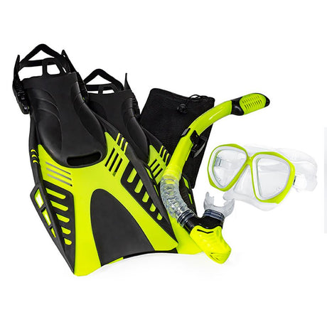 Aqua Leisure Dyna Adult 5-Piece Dive Set - Adult Size M/L Men&#39;s 4.5-8.5/Ladies 5.5-9.5 - DPX18230S3M