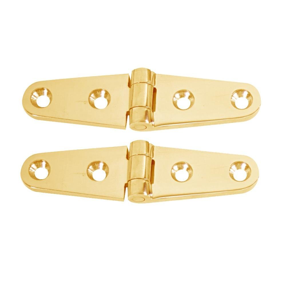 Whitecap Strap Hinge - Polished Brass - 4" x 1" - Pair - S-604BC