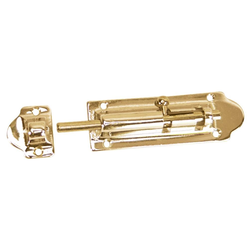 Whitecap Barrel Bolt - Polished Brass - 4" - S-586BC