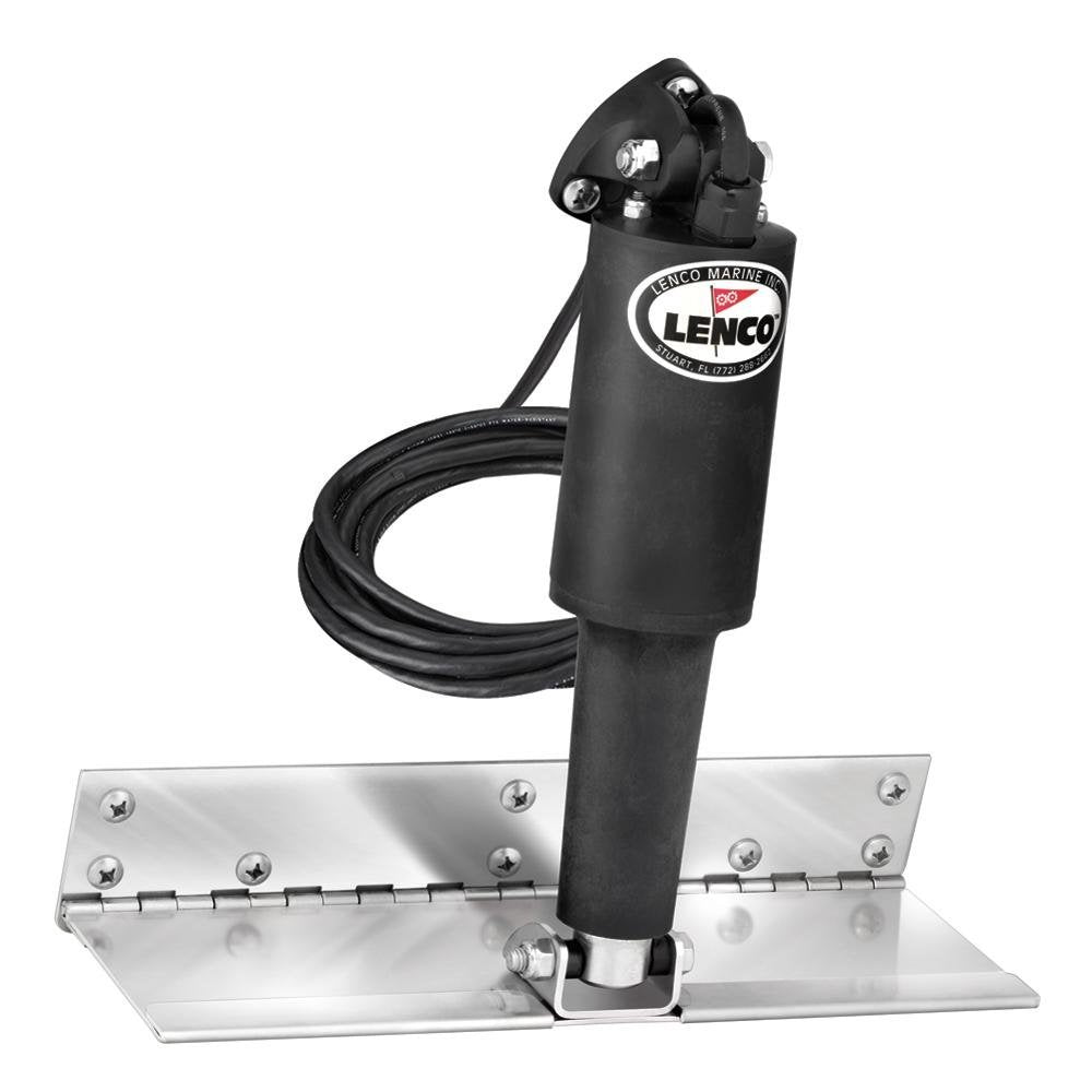 Lenco 4" x 12" Limited Space Trim Tab Kit w/o Switch Kit 12V - Electro-Polished - Standard Actuator - 15126-101