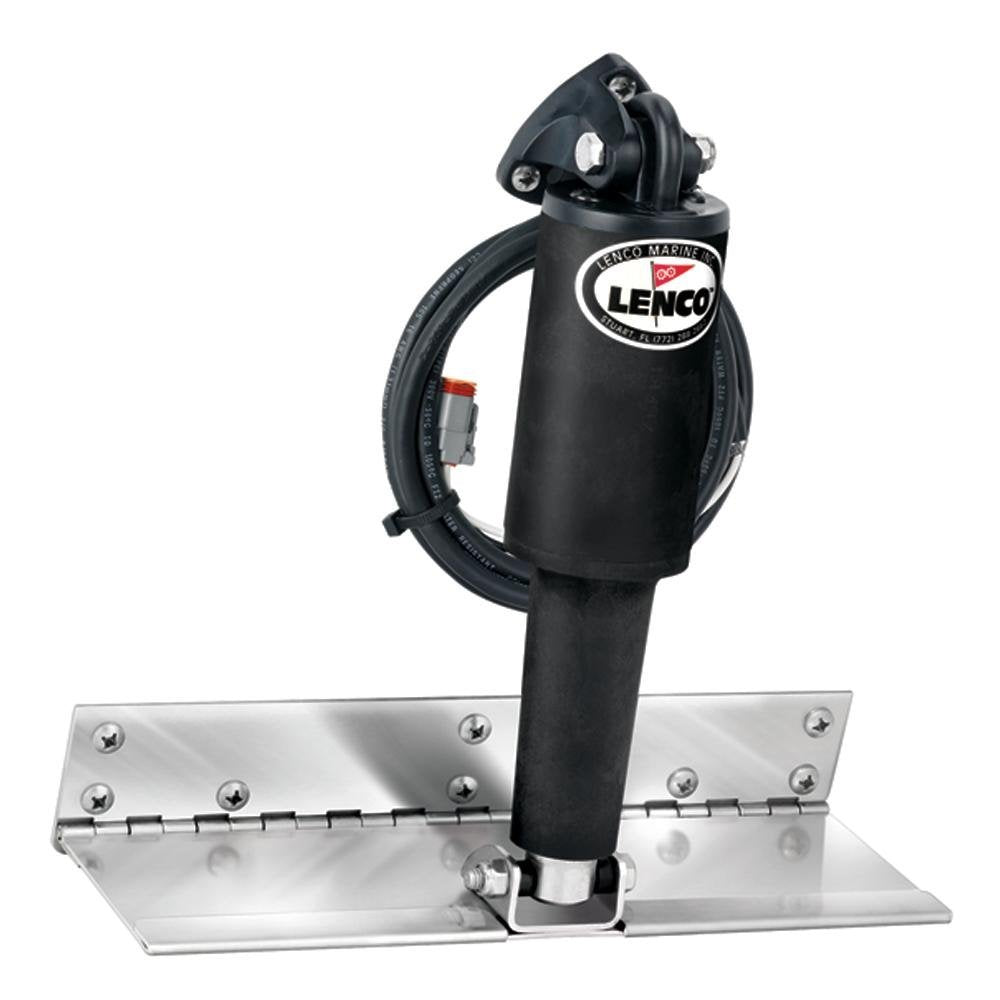 Lenco 4" x 12" Limited Space Trim Tab Kit w/o Switch Kit 12V - Electro-Polished - Short Actuator - 15088-101