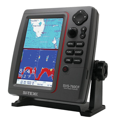 SI-TEX SVS-760CF Dual Frequency Chartplotter/Sounder w/ Navionics+ Flexible Coverage - SVS-760CF