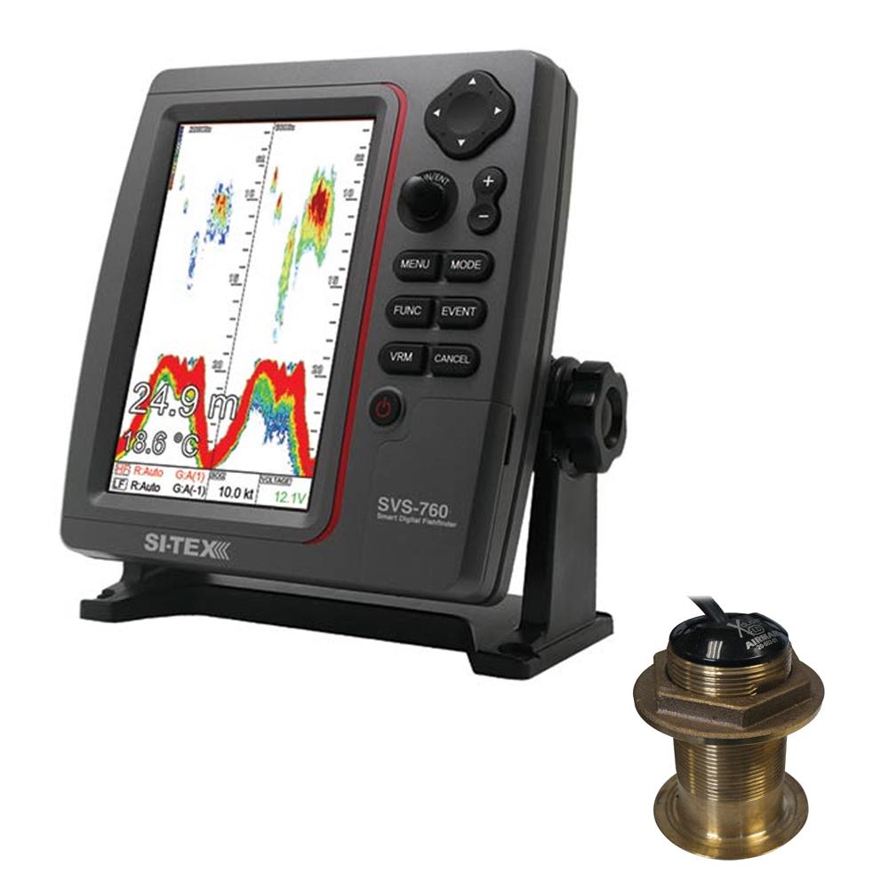 SI-TEX SVS-760 Dual Frequency Sounder 600W Kit w/Bronze 12 Degree Transducer - SVS-760B60-12