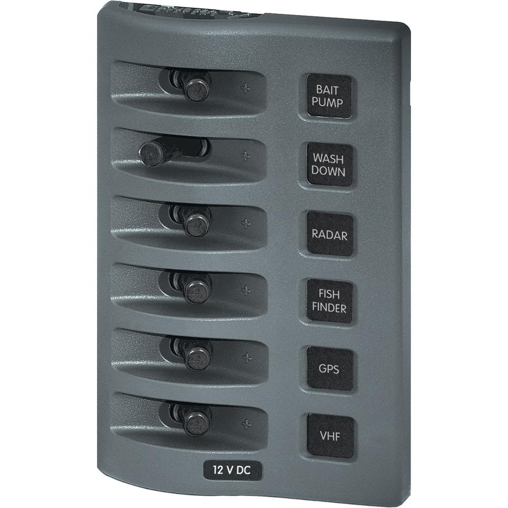 Blue Sea 4307 WeatherDeck 12V DC Waterproof Switch Panel - 6 Position - 4307