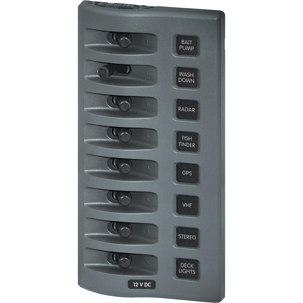 Blue Sea 4309 WeatherDeck 12V DC Waterproof Switch Panel - 8 Position - 4309