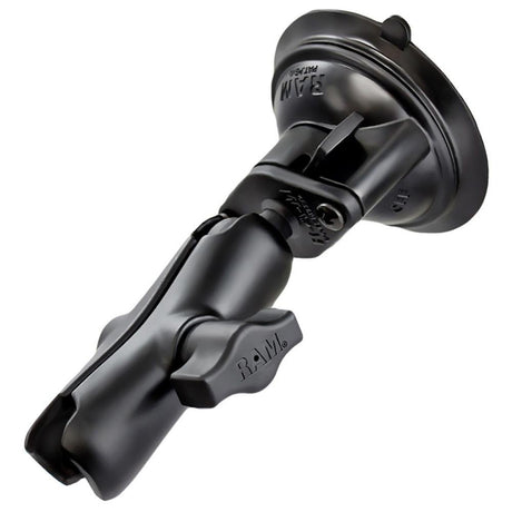 RAM Mount - 1" Diameter Ball Standard Length Double Socket Arm with 3.25" Diameter Suction Cup Twist Lock Base - RAM-B-166-103U