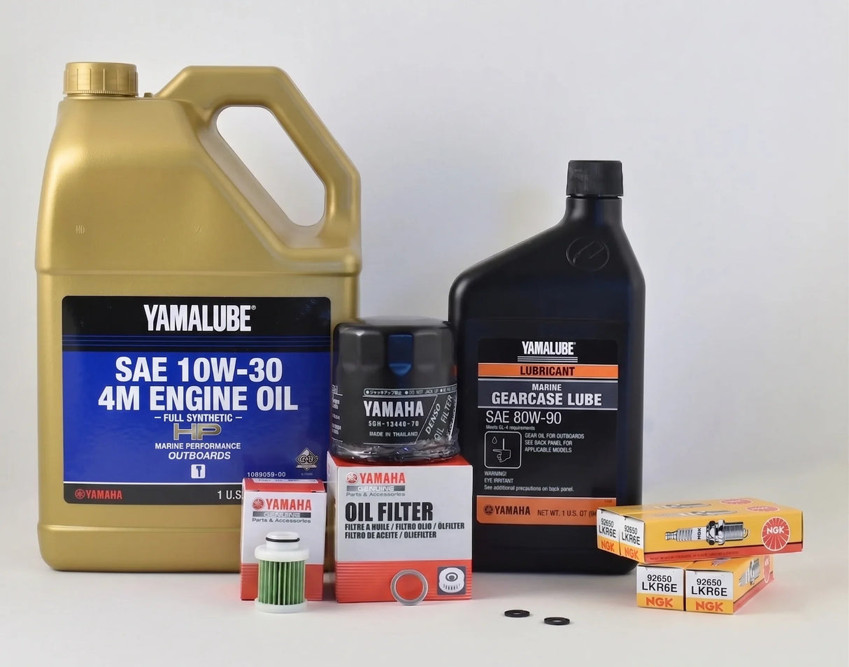 Yamaha F115 100 Hour Service Maintenance Kit - Yamalube 10W-30 Full Synthetic - 2014-Current ( See Models )