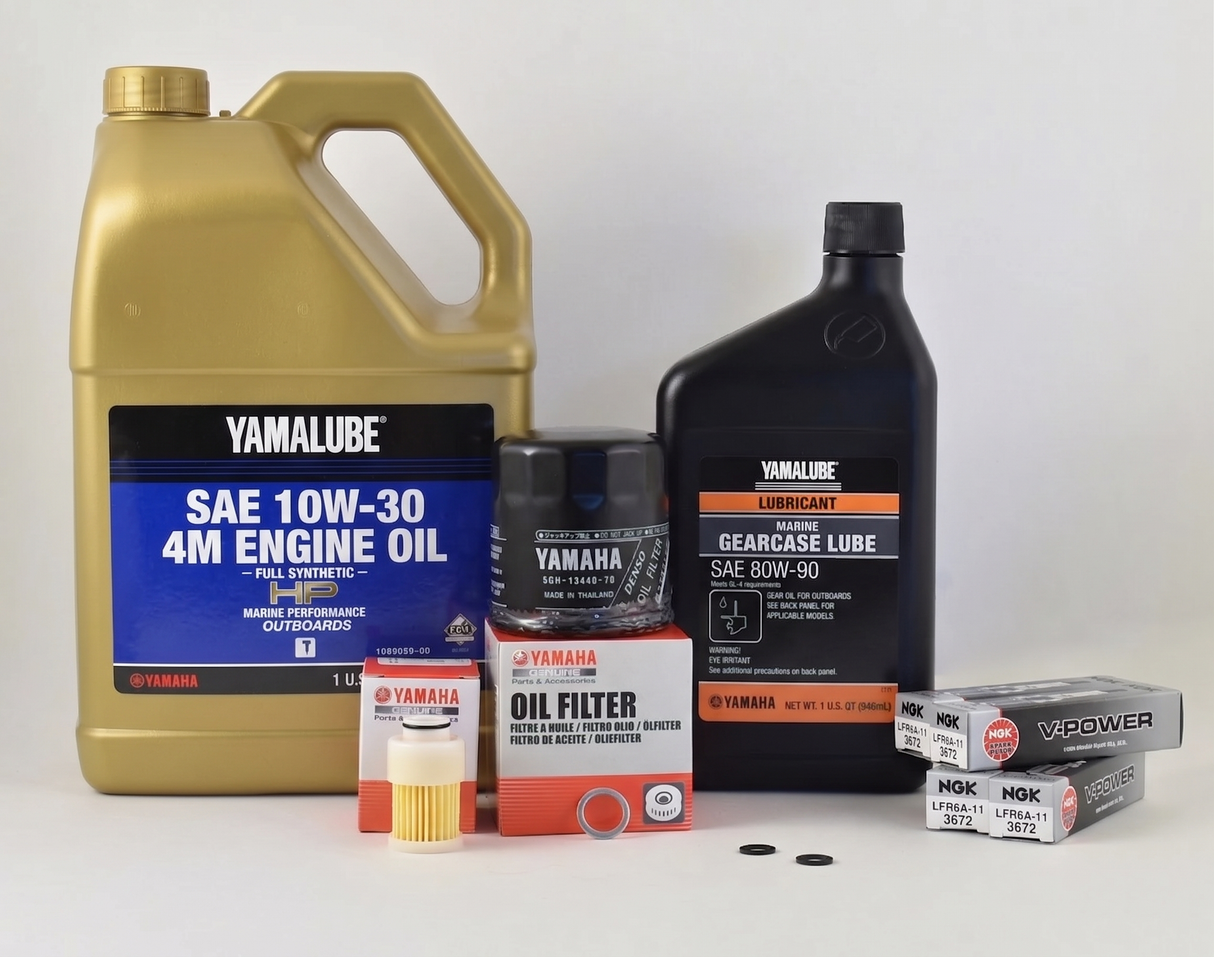 Yamaha F115 100 Hour Service Maintenance Kit - Yamalube 10W-30 Full Synthetic - 2000-2005