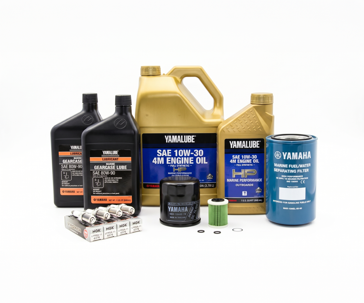 Yamaha F150 - F150A - F150B 100 Hour Service Maintenance Kit - Yamalube 10W-30 Full Synthetic - 2006-Current
