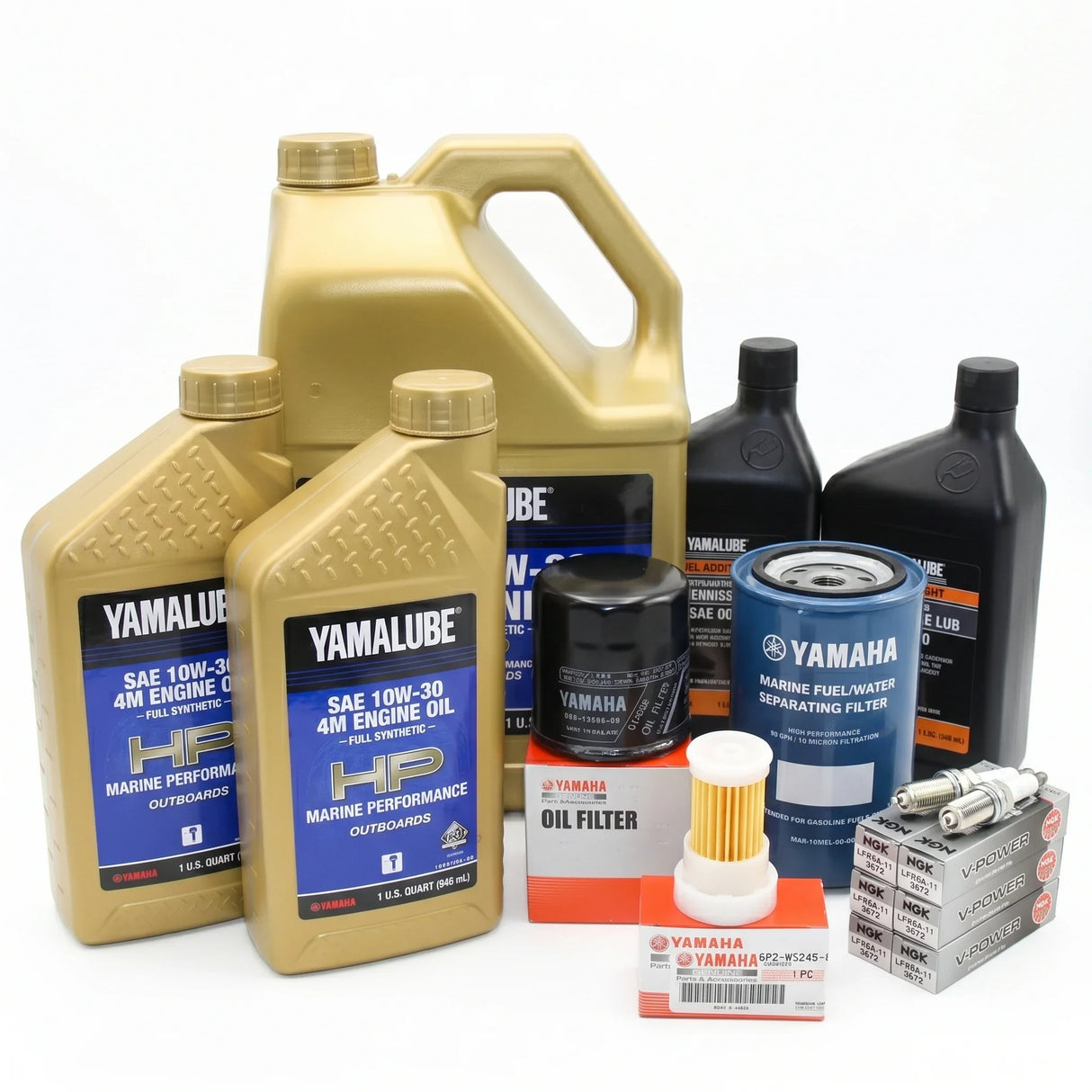 Yamaha F250 3.3L V6 100 Hour Service Maintenance Kit - Yamalube 10W-30 Full Synthetic - 2005
