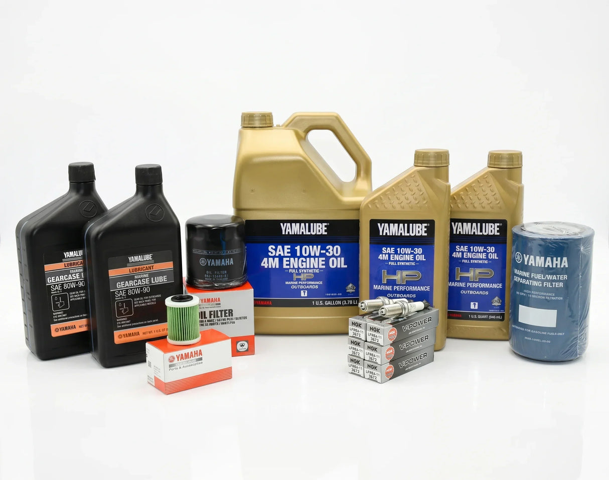 Yamaha F250 3.3L V6 100 Hour Service Maintenance Kit - Yamalube 10W-30 Full Synthetic - 2006-Current