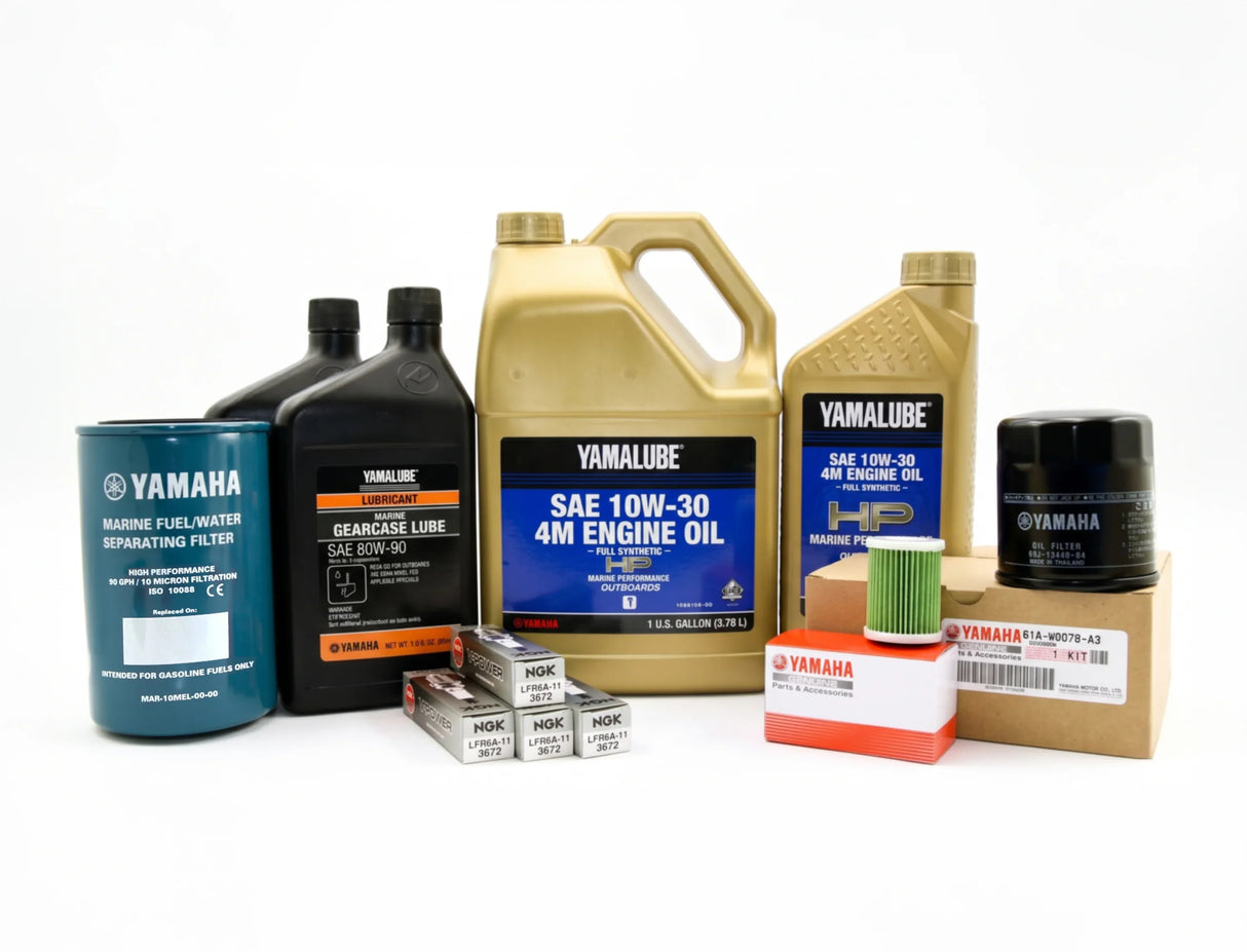 Yamaha F175 F200 2.8L 100 Hour Service Maintenance Kit with Cooling - Yamalube 10W-30 Full Synthetic - All Models