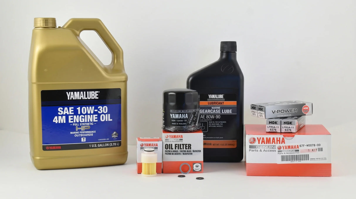 Yamaha F90 100 Hour Service Maintenance Kit with Cooling - Yamalube 10W-30 Full Synthetic - 2005