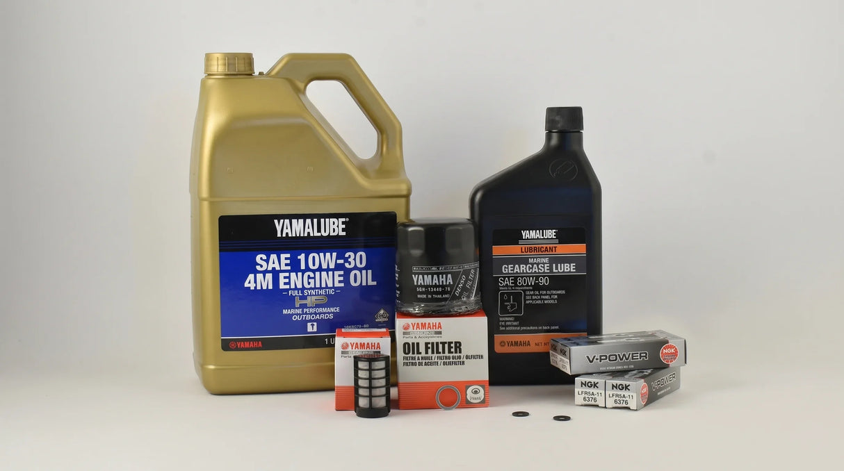 Yamaha F90 100 Hour Service Maintenance Kit - Yamalube 10W-30 Full Synthetic - 2003-2004
