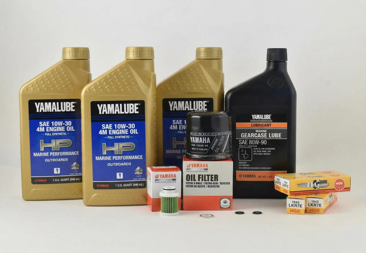 Yamaha F70 100 Hour Service Maintenance Kit - Yamalube 10W-30 Full Synthetic - All Models