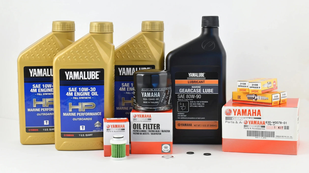 Yamaha F60 100 Hour Service Maintenance Kit with Cooling - Yamalube 10W-30 Full Synthetic (2006-Current)