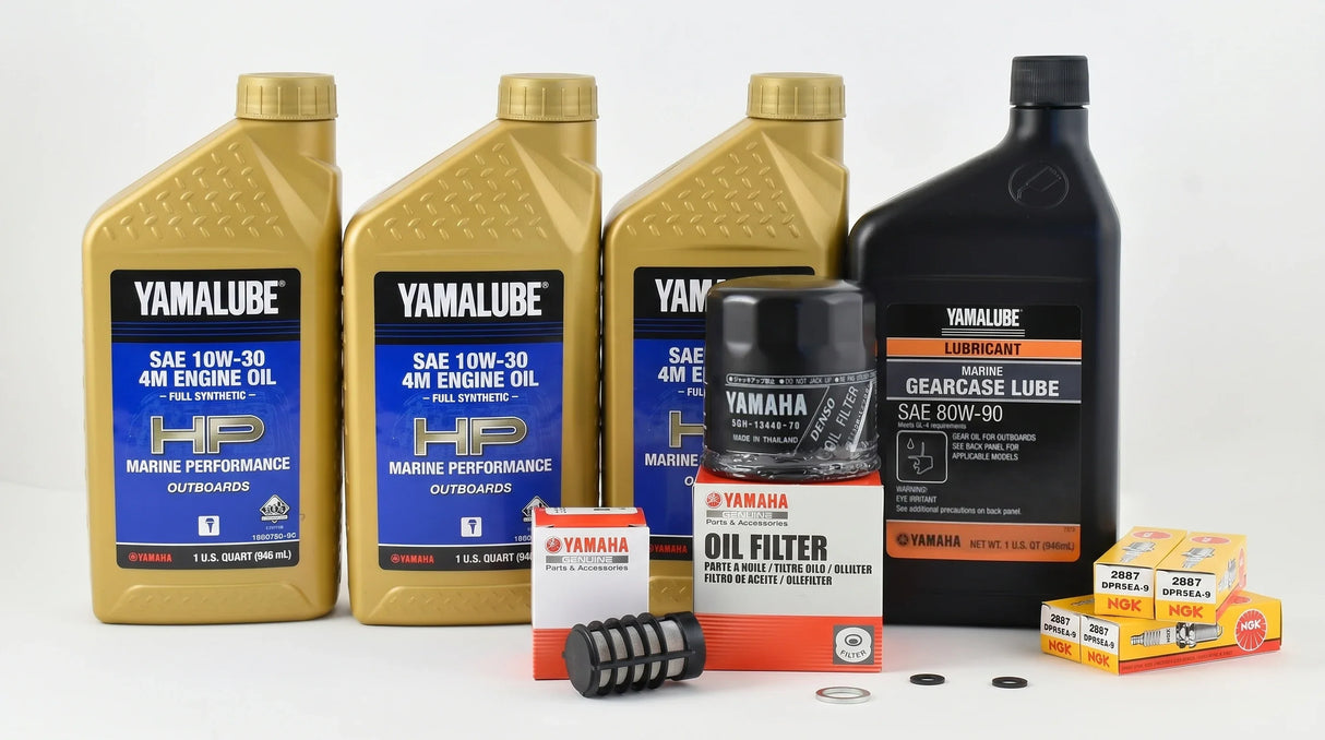 Yamaha F60 100 Hour Service Maintenance Kit - Yamalube 10W-30 Full Synthetic - 2002-2004
