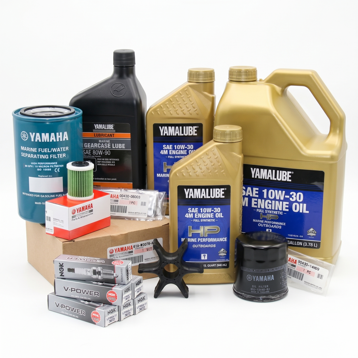 Yamaha F200 & F225 TUR/TXR 3.3L V6 100 Hour Service Maintenance Kit with Cooling - Yamalube 10W-30 Full Synthetic - 2006-2010