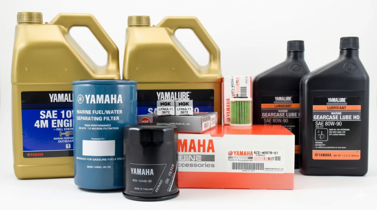 Yamaha VF200 VF225 VF250 SHO 100 Hour Service Maintenance Kit with Cooling - Yamalube 10W-30 Full Synthetic - XA Models Only