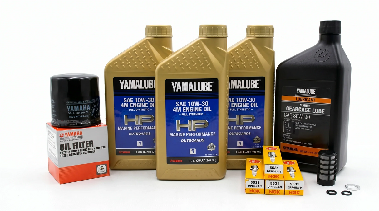 Yamaha F50 100 Hour Service Maintenance Kit - Yamalube 10W-30 Full Synthetic - 2000 - 2004