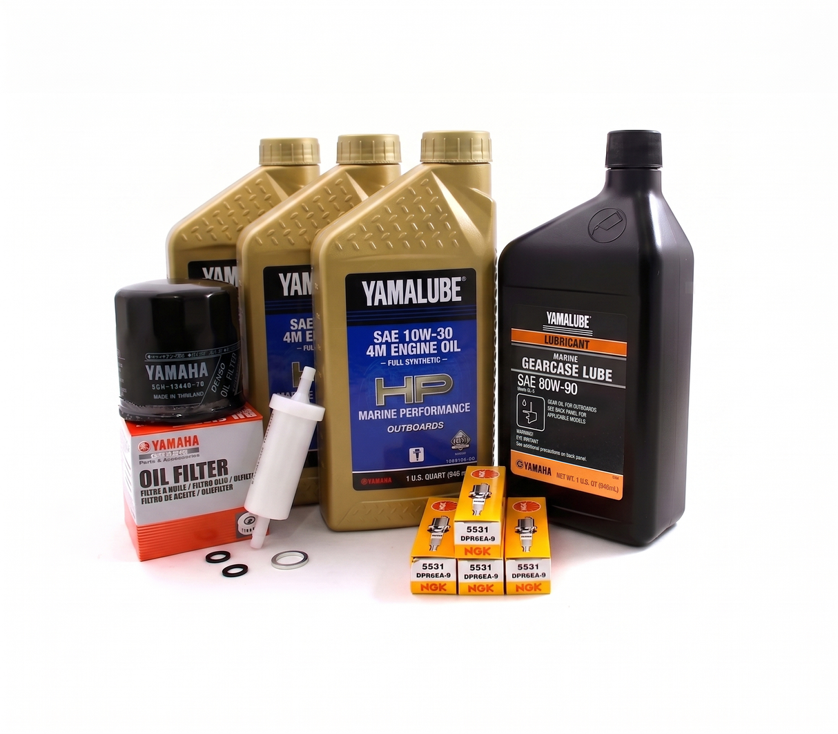 Yamaha F40 100 Hour Service Maintenance Kit Yamalube 10W-30 Full Synthetic - 2001-2008