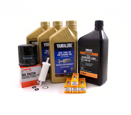 Yamaha F40 100 Hour Service Maintenance Kit Yamalube 10W-30 Full Synthetic - 2001-2008