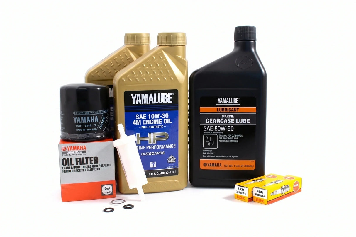 Yamaha F25 100 Hour Service Maintenance Kit Yamalube 10W-30 Full Synthetic - 2000-2004