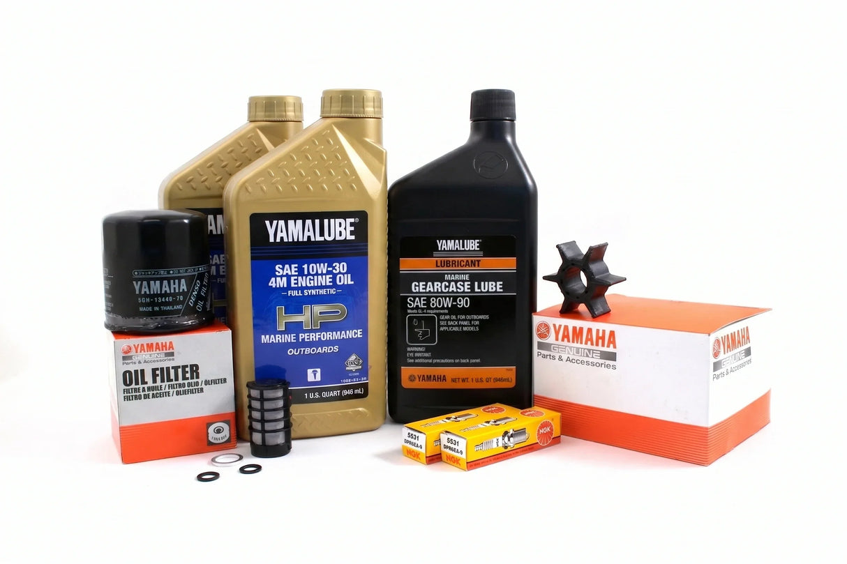 Yamaha F25 100 Hour Service Maintenance Kit w/ Cooling - Yamalube 10W-30 Full Synthetic - 2005