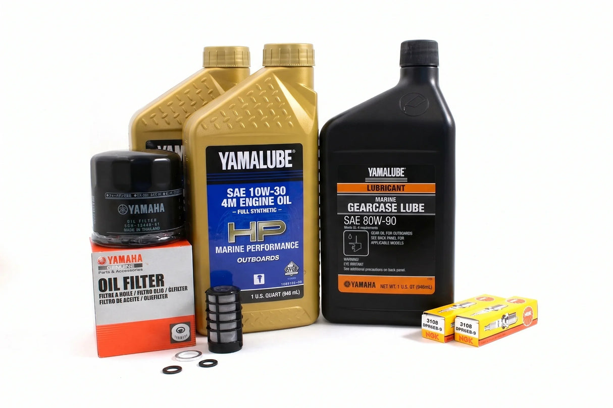 Yamaha F25A 100 Hour Service Maintenance Kit Yamalube 10W-30 Full Synthetic - 2009-2019