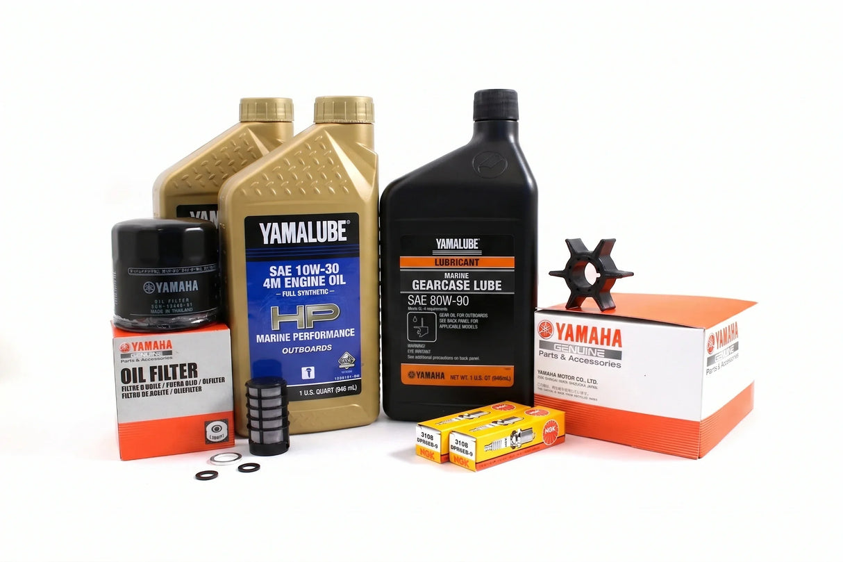 Yamaha F25A 100 Hour Service Maintenance Kit w/ Cooling - Yamalube 10W-30 Full Synthetic - 2009-2019