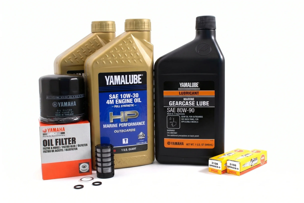 Yamaha F25B 100 Hour Service Maintenance Kit Yamalube 10W-30 Full Synthetic - 2012-2018