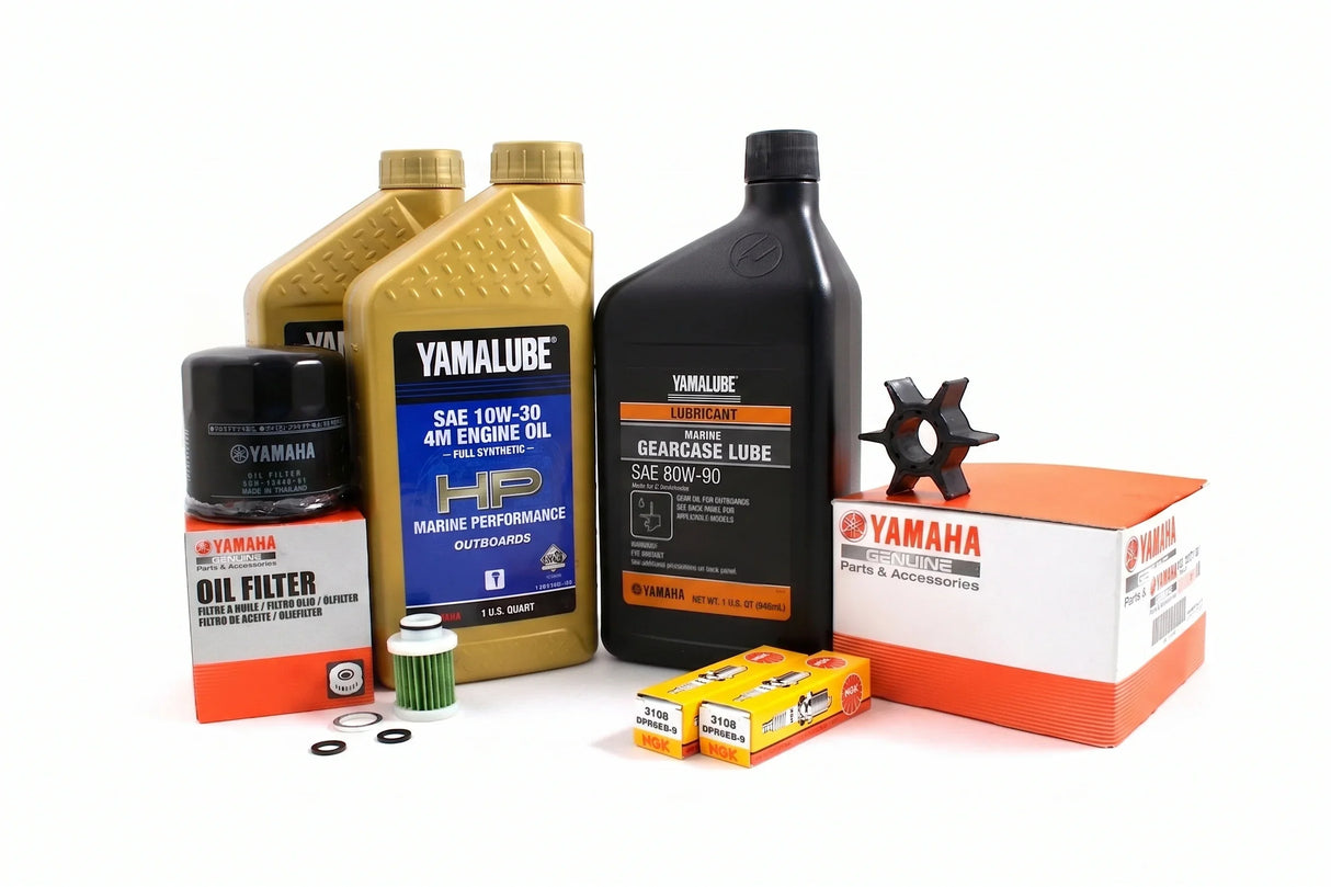 Yamaha F25C 100 Hour Service Maintenance Kit w/ Cooling - Yamalube 10W-30 Full Synthetic - 2016-Current