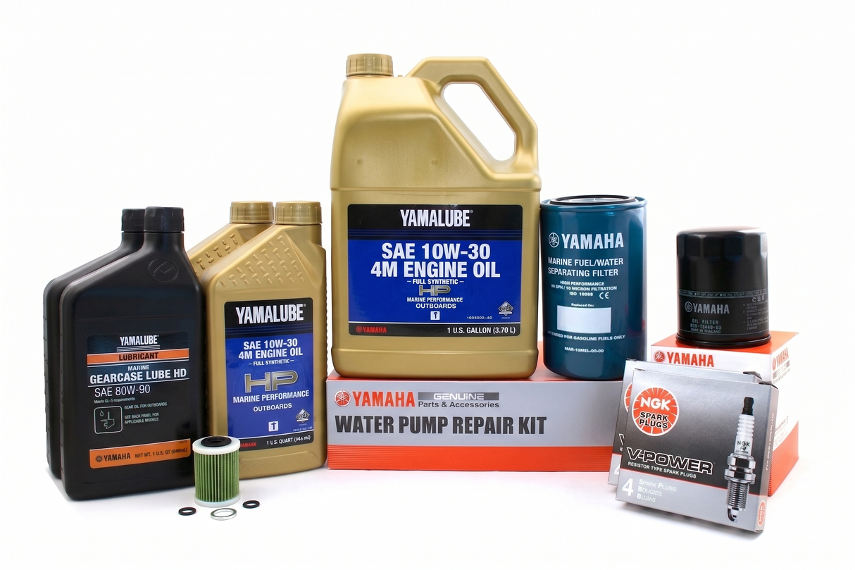 Yamaha F350 100 Hour Service Maintenance Kit w/ Cooling - Yamalube 10W-30 Full Synthetic