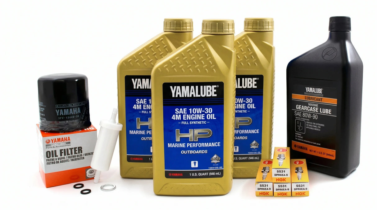 Yamaha F30 100 Hour Service Maintenance Kit Yamalube 10W-30 Full Synthetic - 2001-2005