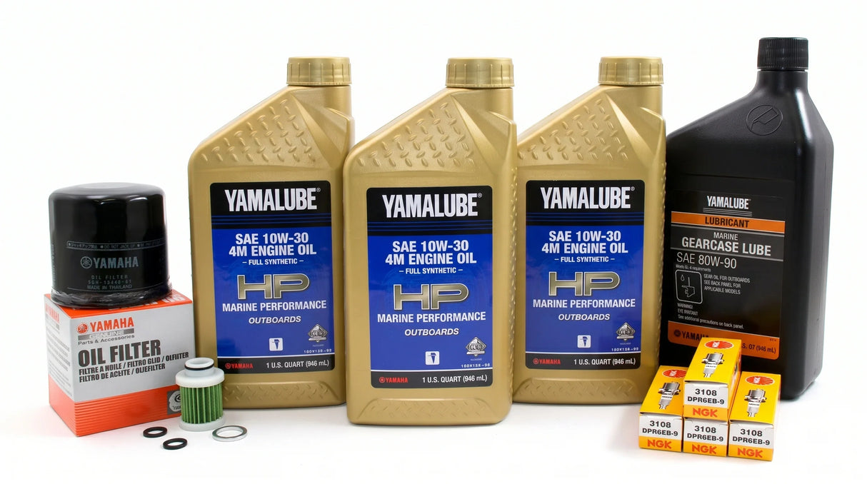 Yamaha F30 100 Hour Service Maintenance Kit Yamalube 10W-30 Full Synthetic - 2013-current