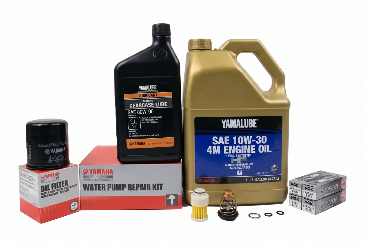 Yamaha F90 300 Hour Service Maintenance Kit - Yamalube 10W-30 Full Synthetic - 2005
