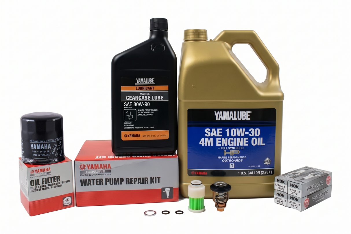 Yamaha F115 300 Hour Service Maintenance Kit - Yamalube 10W-30 Full Synthetic - 2006-2014 ( See Models )