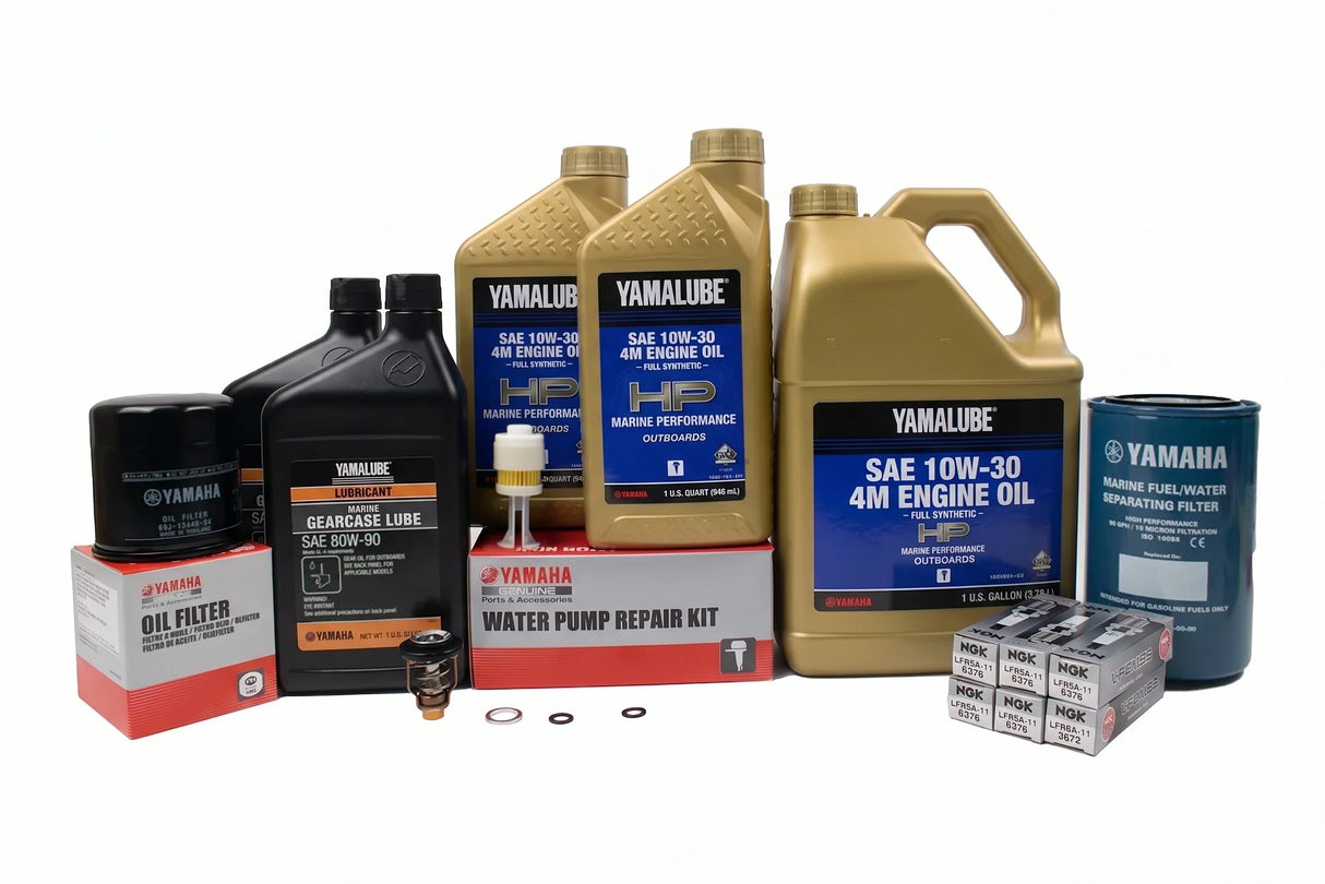 Yamaha F200 & F225 3.3L V6 300 Hour Service Maintenance Kit - Yamalaube 10W-30 Full Synthetic - 2002-2005