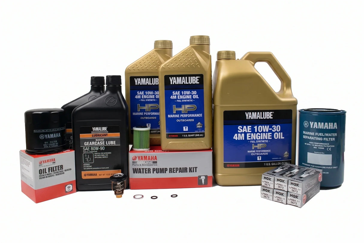 Yamaha F200 & F225 3.3L V6 300 Hour Service Maintenance Kit - Yamalaube 10W-30 Full Synthetic - 2011-Current