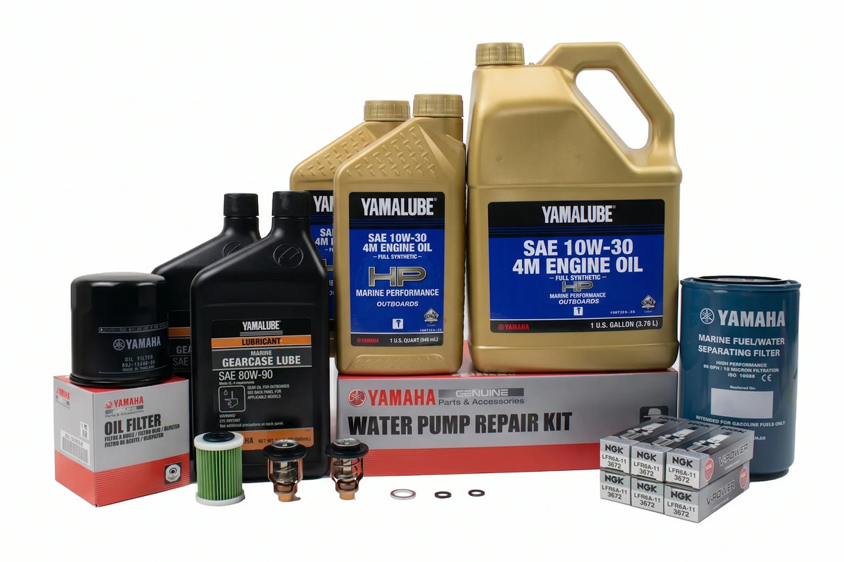 Yamaha F225 & F250 3.3L V6 300 Hour Service Maintenance Kit - Yamalube 10W-30 Full Synthetic - 2006-Current ( See Models )
