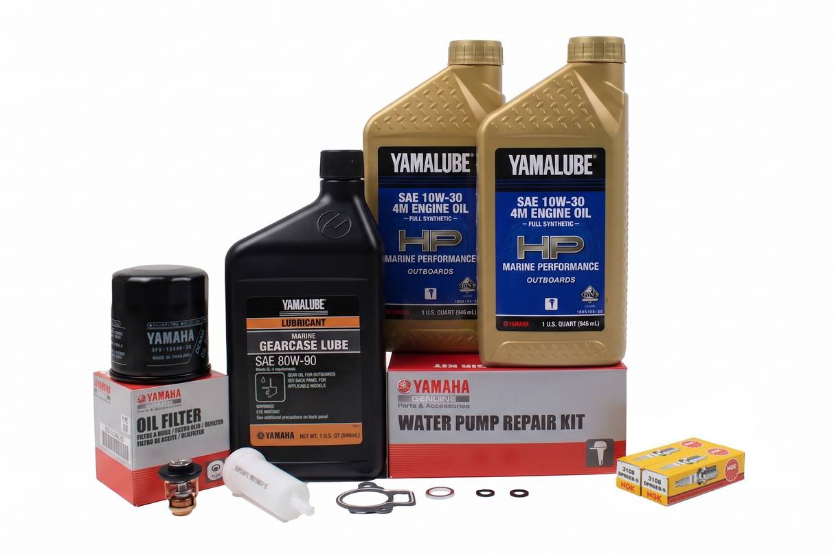 Yamaha F25 300 Hour Service Maintenance Kit - Yamalube 10W-30 Full Synthetic - 2000-2004