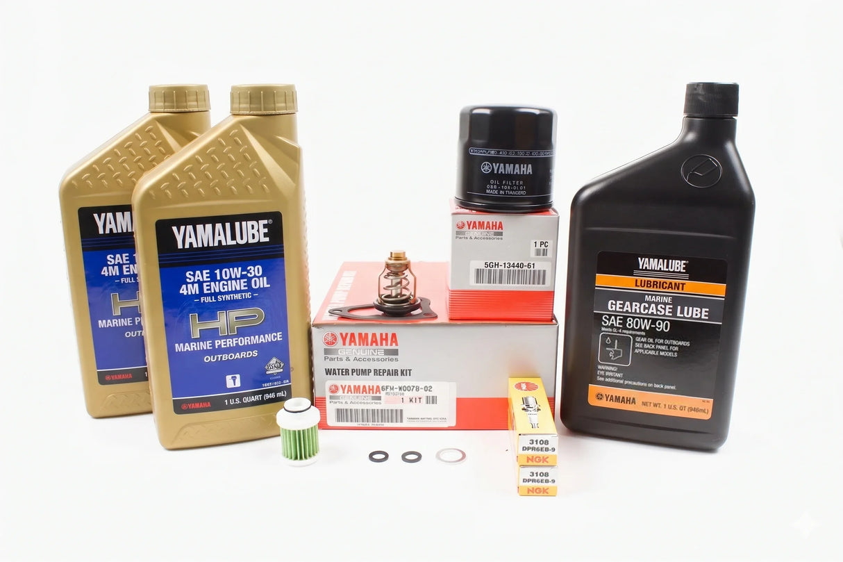 Yamaha F25C T25C 300 Hour Service Maintenance Kit - Yamalube 10W-30 Full Synthetic - 2016-Current